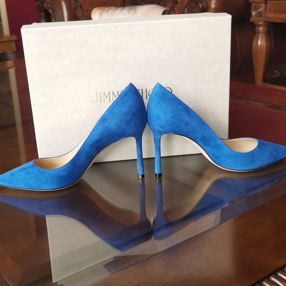 Jimmy Choo Romy 85 Electric Blue - Picture 3 of 10